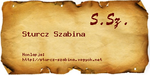 Sturcz Szabina névjegykártya